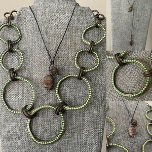 Bundle of 2 | Earthy Green + Brown Stone Necklaces
